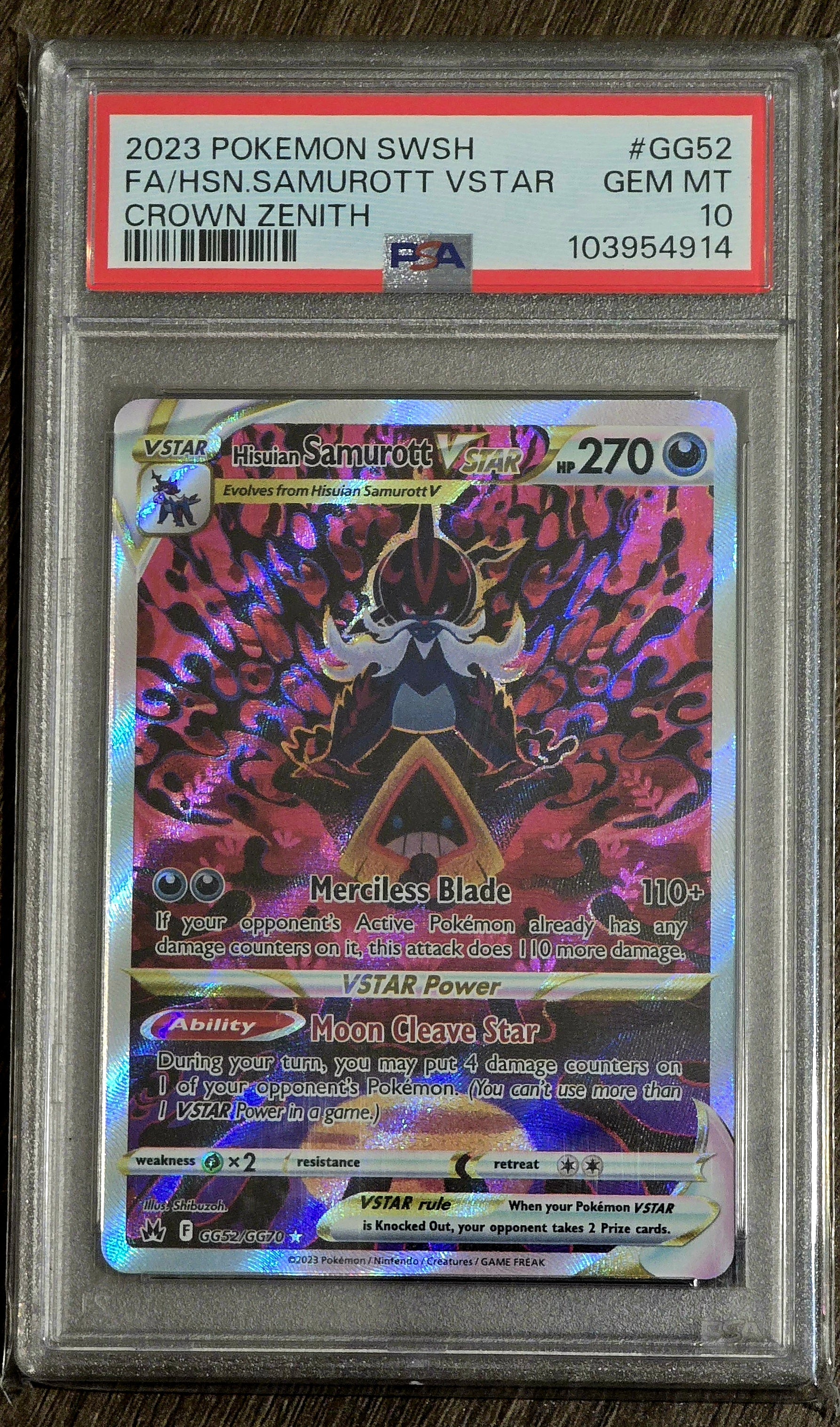 Hisuian Samurott VSTAR GG52 - PSA 10