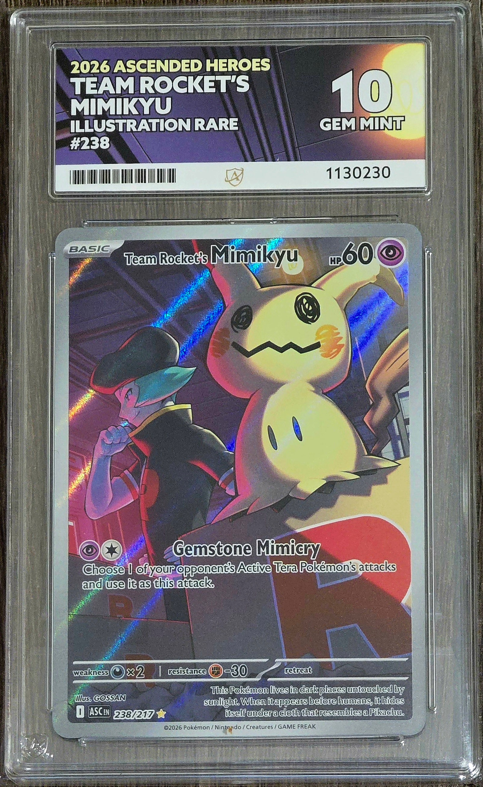 Team Rocket's Mimikyu #238 IR - ACE 10