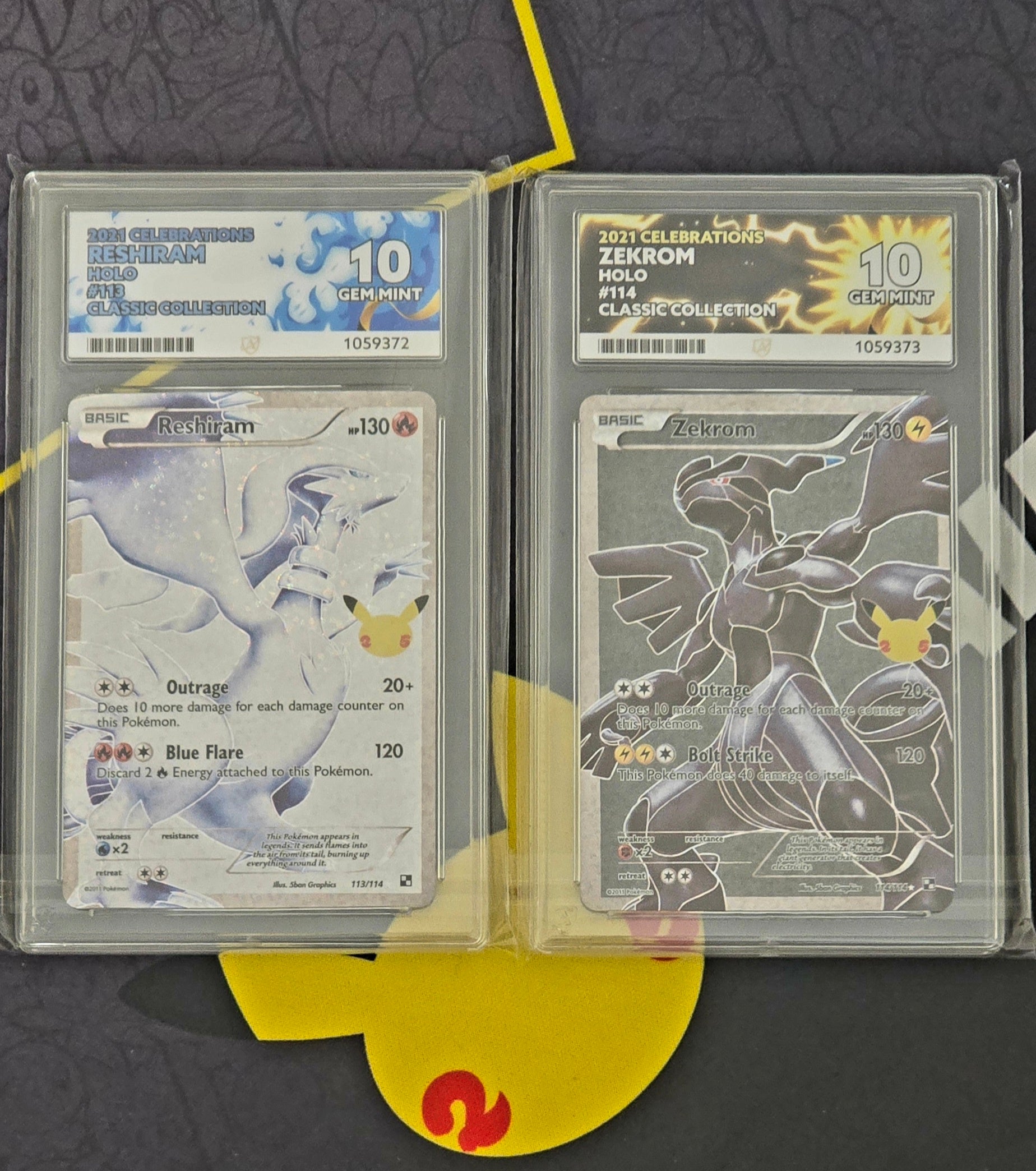 Reshiram #113 Holo & Zekrom #114 Holo - Sequential ACE 10's