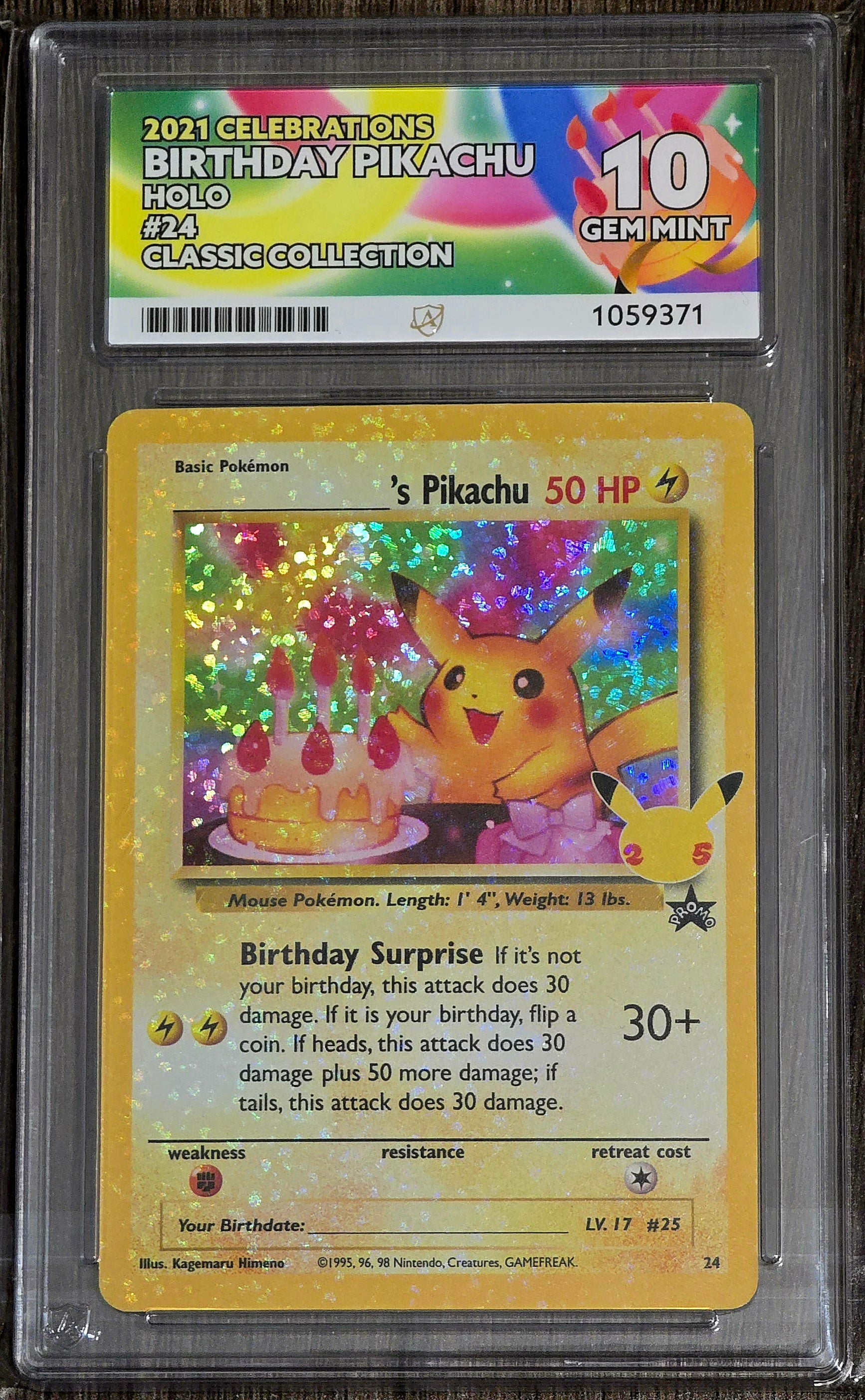 Birthday Pikachu #24 Holo - ACE 10
