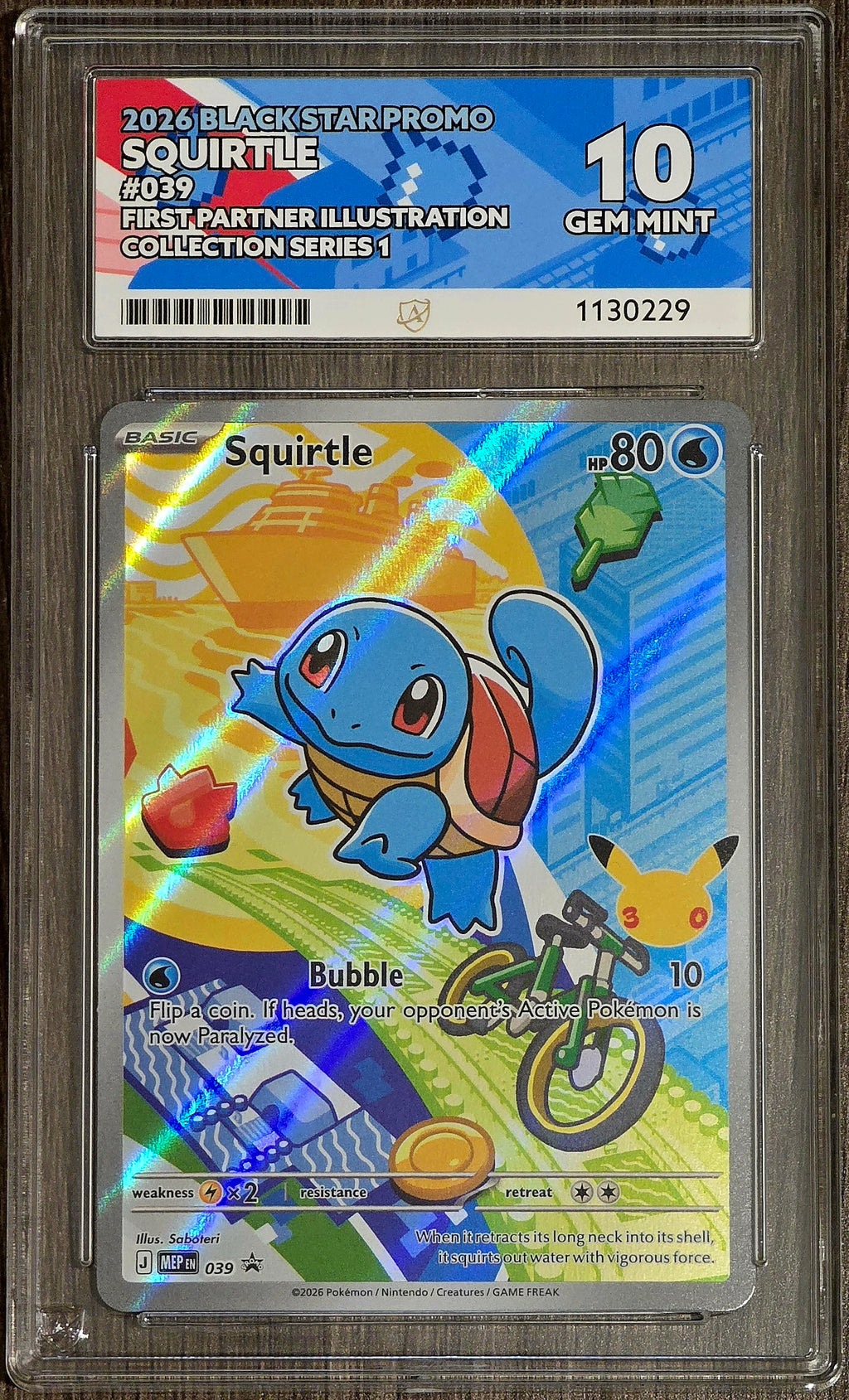 Bulbasaur #037, Charmander #038 & Squirtle #039 Kanto First Partners Illustration Sequential Set - ACE 10's