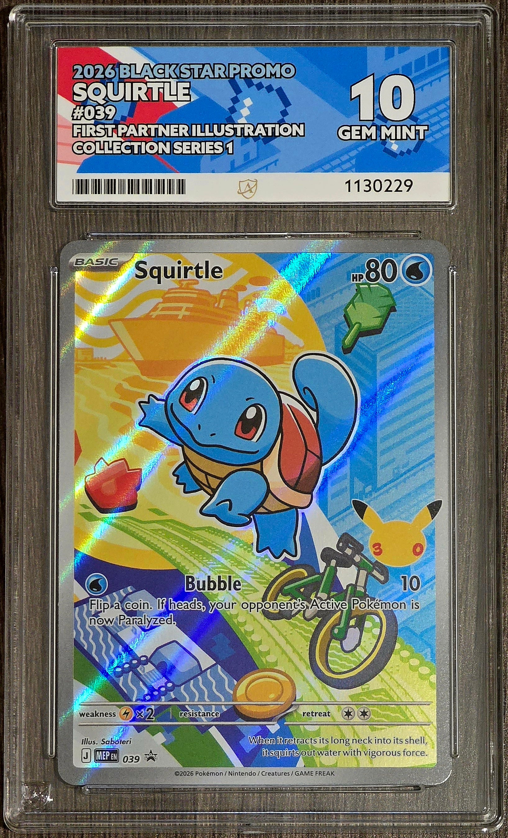 Bulbasaur #037, Charmander #038 & Squirtle #039 Kanto First Partners Illustration Sequential Set - ACE 10's