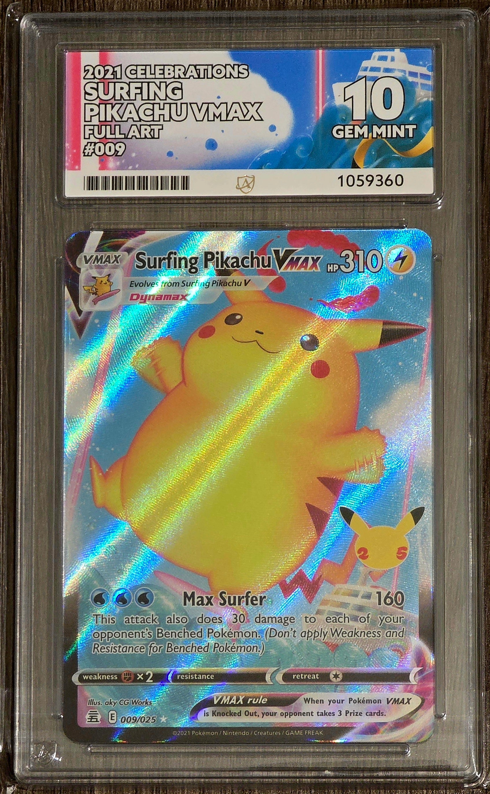 Surfing Pikachu VMAX #009 Full Art - ACE 10