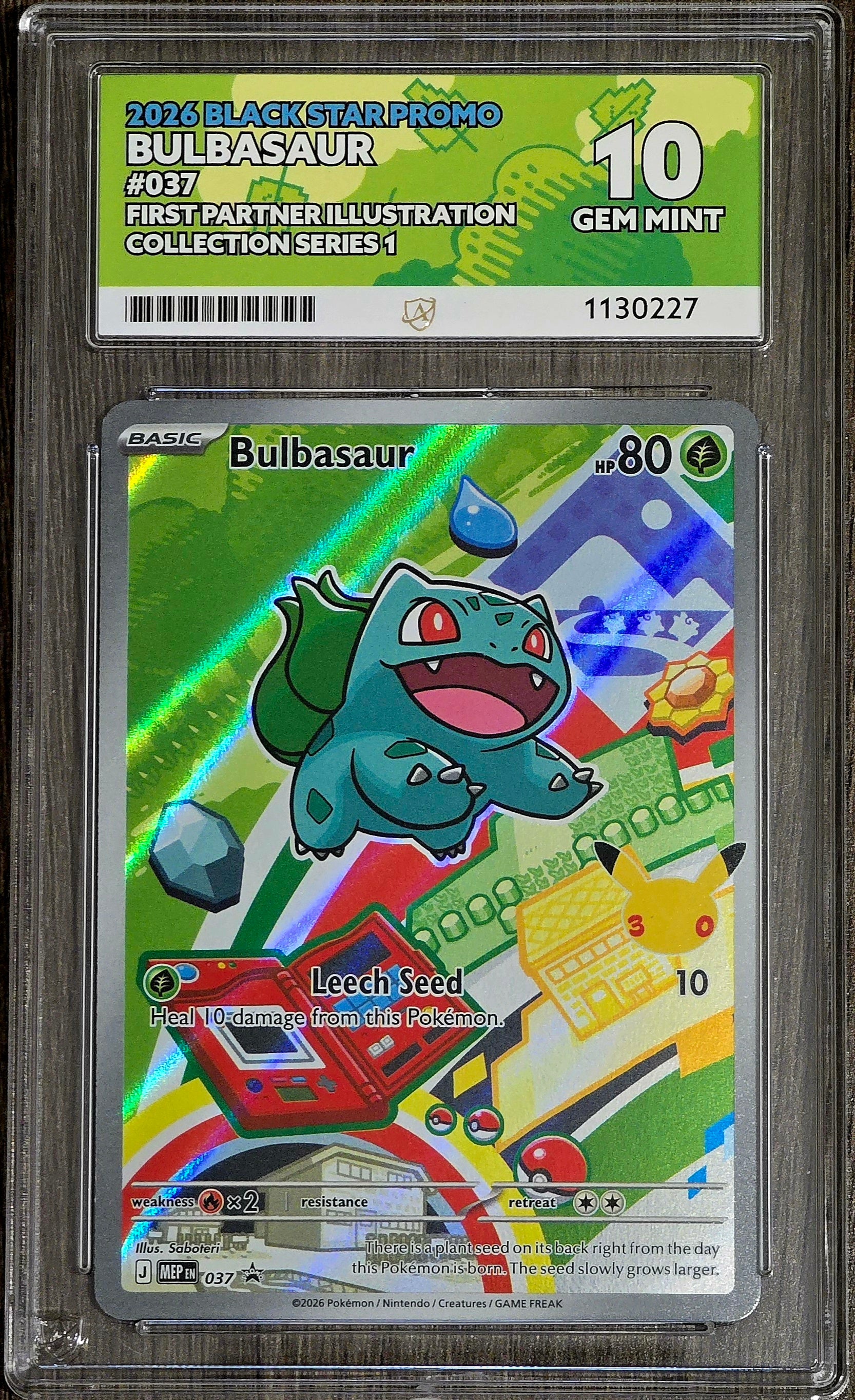 Bulbasaur #037, Charmander #038 & Squirtle #039 Kanto First Partners Illustration Sequential Set - ACE 10's
