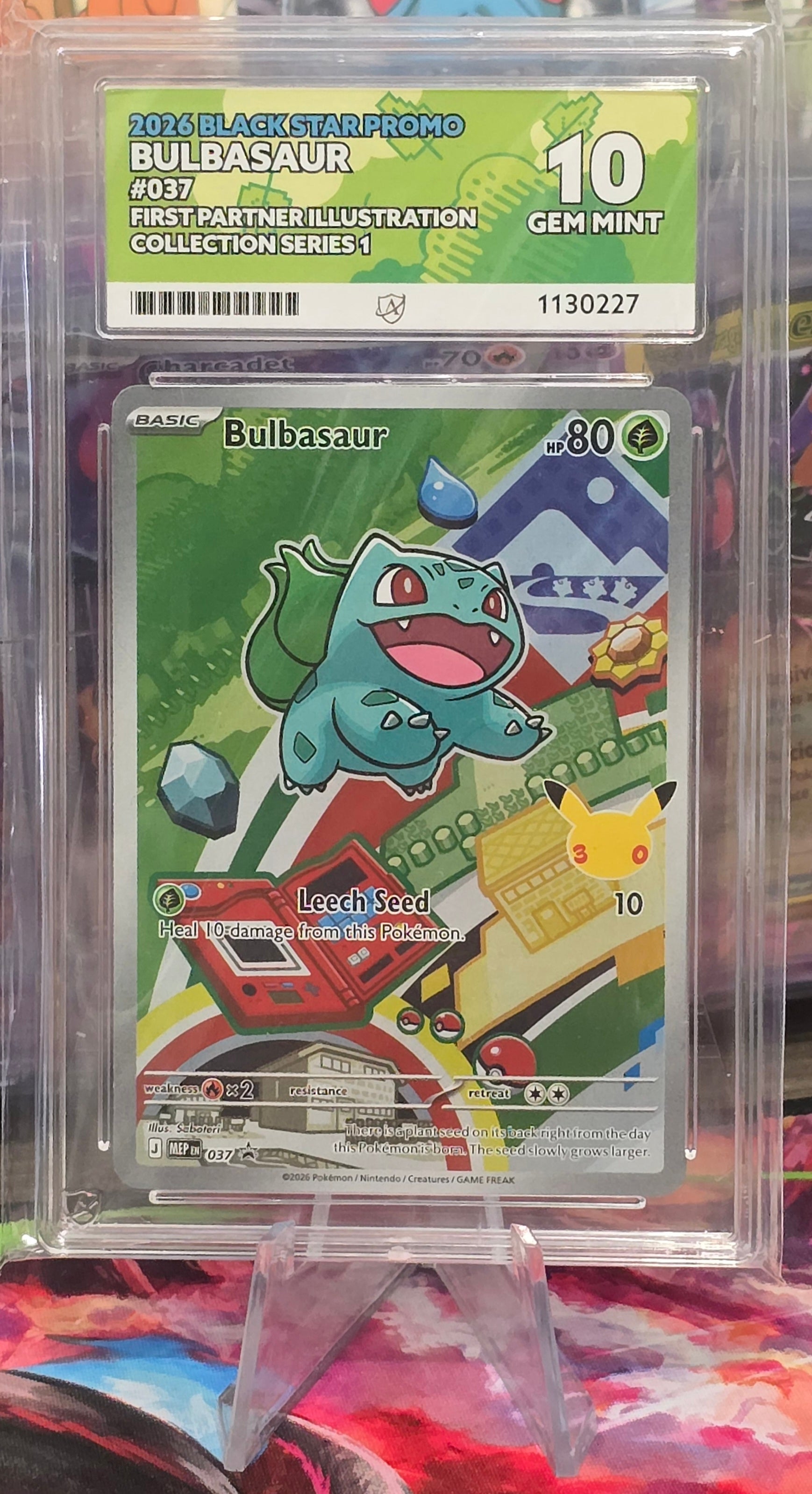 Bulbasaur #037, Charmander #038 & Squirtle #039 Kanto First Partners Illustration Sequential Set - ACE 10's